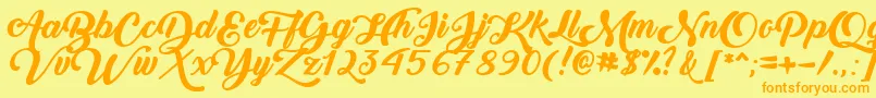 BackToBlackBoldDemo Font – Orange Fonts on Yellow Background