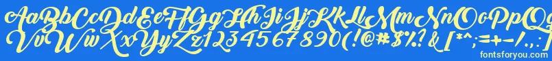 BackToBlackBoldDemo Font – Yellow Fonts on Blue Background