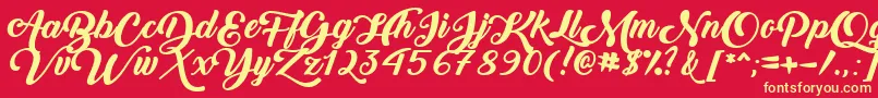 BackToBlackBoldDemo Font – Yellow Fonts on Red Background