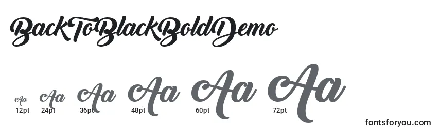 BackToBlackBoldDemo Font Sizes