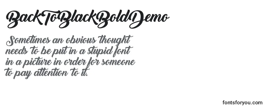 BackToBlackBoldDemo-fontti