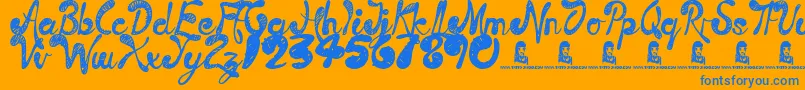 TimeMachine Font – Blue Fonts on Orange Background