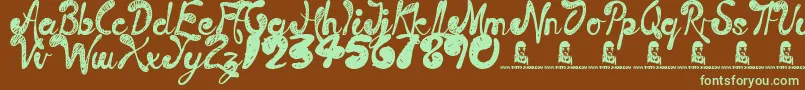 TimeMachine Font – Green Fonts on Brown Background