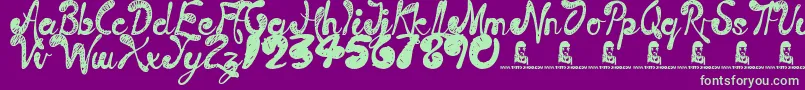 TimeMachine Font – Green Fonts on Purple Background