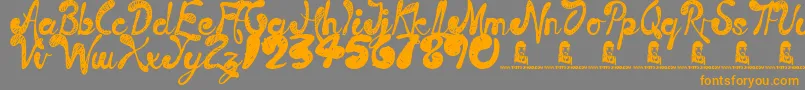 TimeMachine Font – Orange Fonts on Gray Background