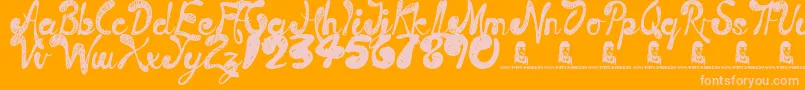 TimeMachine Font – Pink Fonts on Orange Background