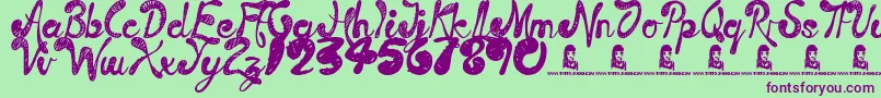 TimeMachine Font – Purple Fonts on Green Background