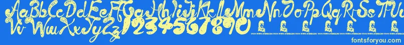 TimeMachine Font – Yellow Fonts on Blue Background