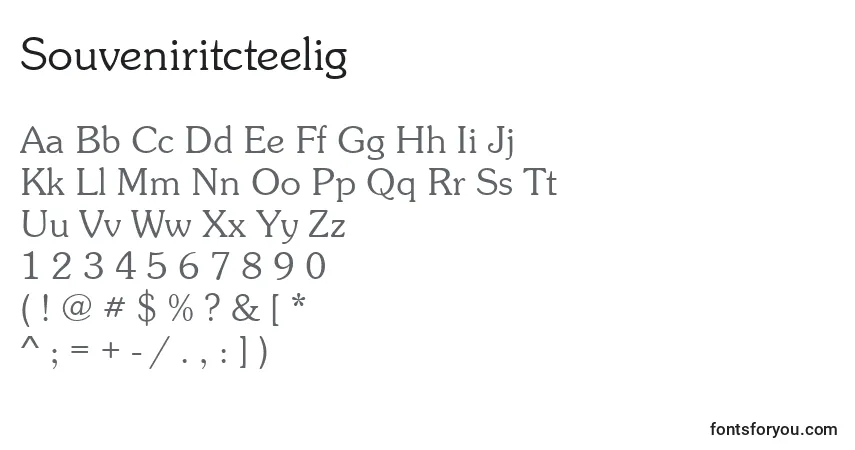Czcionka Souveniritcteelig – alfabet, cyfry, specjalne znaki