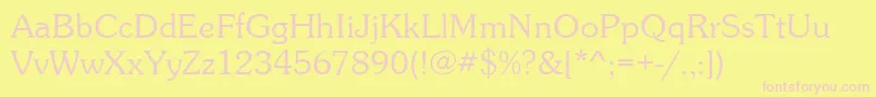 Souveniritcteelig Font – Pink Fonts on Yellow Background