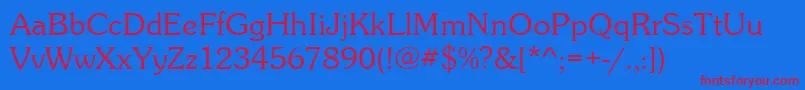 Souveniritcteelig Font – Red Fonts on Blue Background