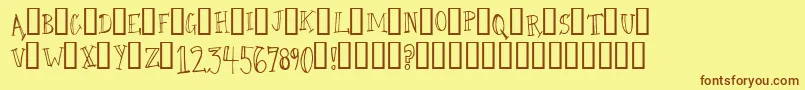 CamelWalk Font – Brown Fonts on Yellow Background