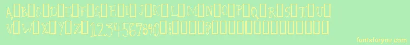 フォントCamelWalk – 黄色の文字が緑の背景にあります