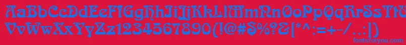 Skazk2 Font – Blue Fonts on Red Background