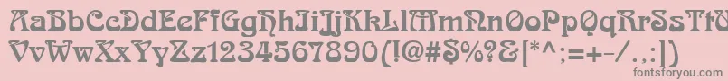 フォントSkazk2 – ピンクの背景に灰色の文字