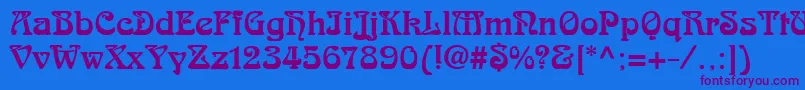 Skazk2 Font – Purple Fonts on Blue Background