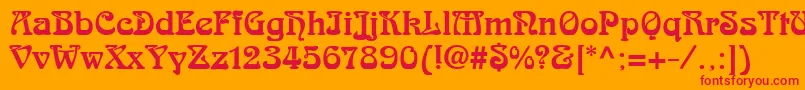 Skazk2 Font – Red Fonts on Orange Background