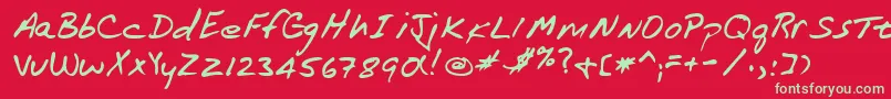 Lehn172 Font – Green Fonts on Red Background