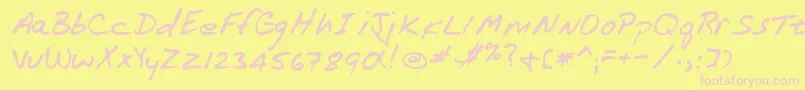 フォントLehn172 – ピンクのフォント、黄色の背景