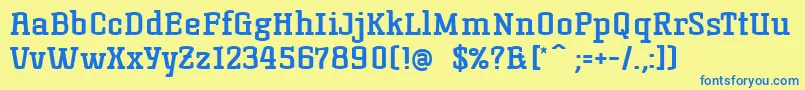 KorneuburgslabboldBold Font – Blue Fonts on Yellow Background