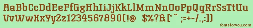 KorneuburgslabboldBold Font – Brown Fonts on Green Background