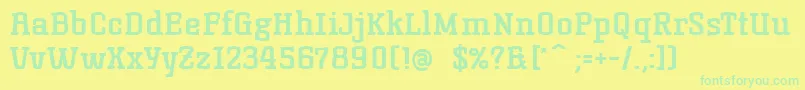 フォントKorneuburgslabboldBold – 黄色い背景に緑の文字