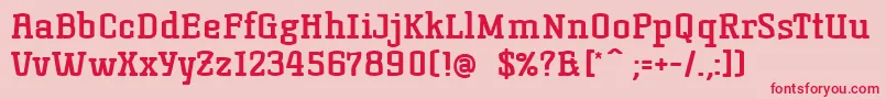 KorneuburgslabboldBold-Schriftart – Rote Schriften auf rosa Hintergrund