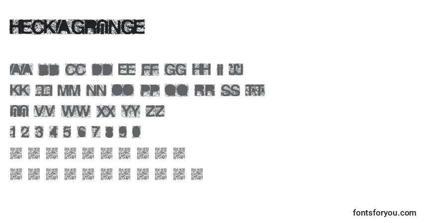 Heckagrunge-fontti – aakkoset, numerot, erikoismerkit
