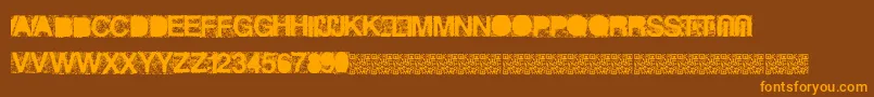 Heckagrunge-Schriftart – Orangefarbene Schriften auf braunem Hintergrund