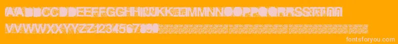 Heckagrunge Font – Pink Fonts on Orange Background