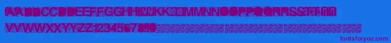 Heckagrunge Font – Purple Fonts on Blue Background