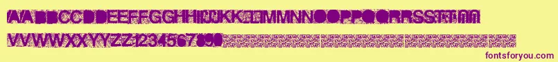 Heckagrunge-Schriftart – Violette Schriften auf gelbem Hintergrund