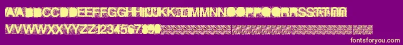 Heckagrunge-Schriftart – Gelbe Schriften auf violettem Hintergrund