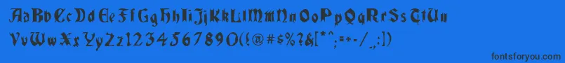 Quaelgothiccondensed Font – Black Fonts on Blue Background