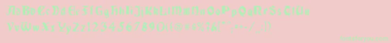 Quaelgothiccondensed Font – Green Fonts on Pink Background