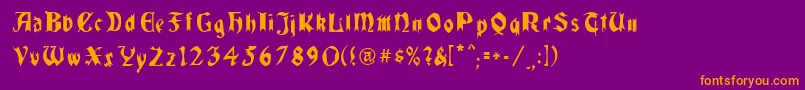 Quaelgothiccondensed Font – Orange Fonts on Purple Background