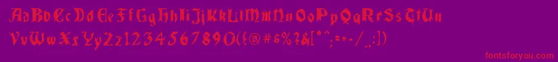 Quaelgothiccondensed Font – Red Fonts on Purple Background