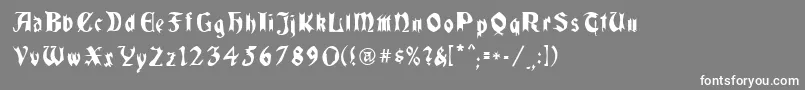 フォントQuaelgothiccondensed – 灰色の背景に白い文字