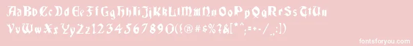 Quaelgothiccondensed Font – White Fonts on Pink Background