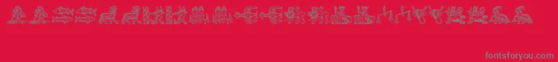 Tierkreis3 Font – Gray Fonts on Red Background