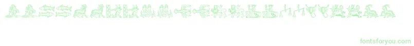 Tierkreis3-Schriftart – Grüne Schriften