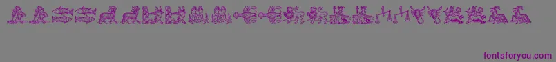 Tierkreis3-Schriftart – Violette Schriften auf grauem Hintergrund