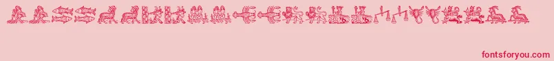 Tierkreis3 Font – Red Fonts on Pink Background