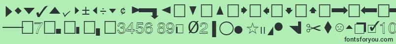 フォントQuicktypeIiPi – 緑の背景に黒い文字