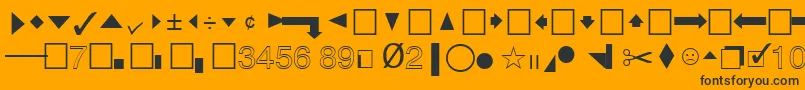 QuicktypeIiPi-Schriftart – Schwarze Schriften auf orangefarbenem Hintergrund