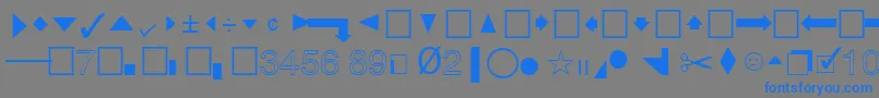 QuicktypeIiPi-Schriftart – Blaue Schriften auf grauem Hintergrund