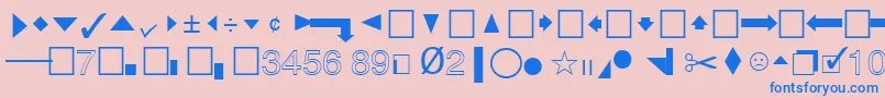 QuicktypeIiPi-Schriftart – Blaue Schriften auf rosa Hintergrund
