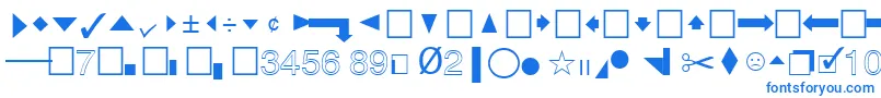 QuicktypeIiPi-fontti – siniset fontit valkoisella taustalla