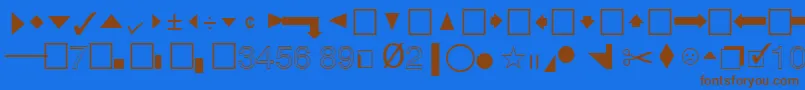 QuicktypeIiPi-Schriftart – Braune Schriften auf blauem Hintergrund
