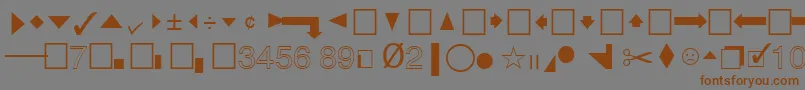 QuicktypeIiPi-Schriftart – Braune Schriften auf grauem Hintergrund